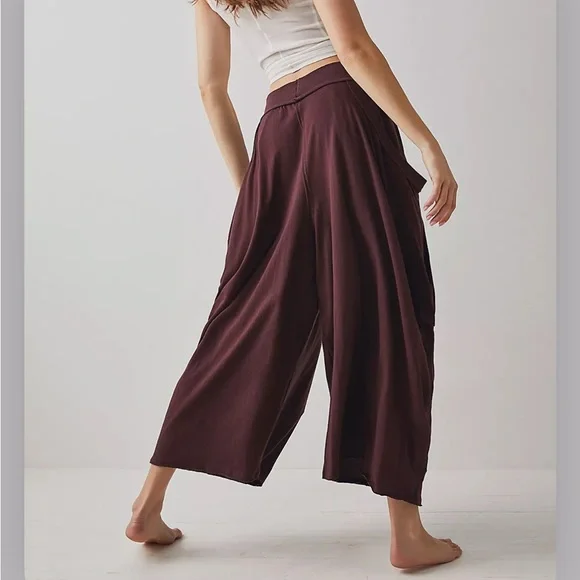 Free People Brown Wide-Leg Pants - Picture 2 of 5